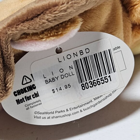 Busch Gardens Baby Doll Lion Costume 10 Inch Plush Stuffed Animal Toy Green Eyes - Picture 4 of 6